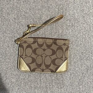 Brown and Gold Wristlet